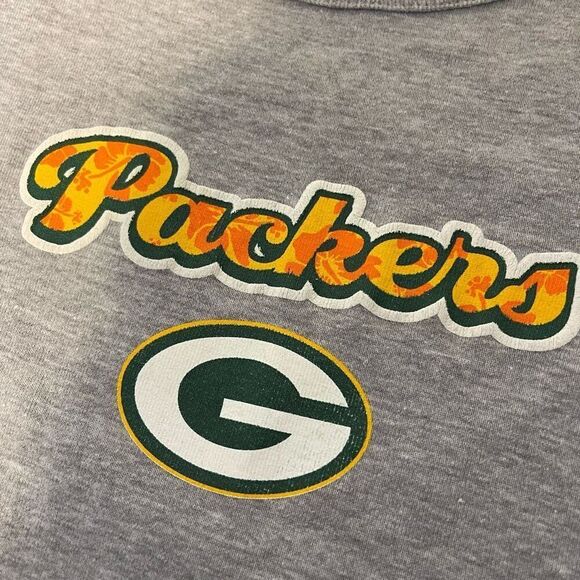 Vintage Green Bay Packers Hawaiian Print T-Shirt Size Large - Picture 7 of 8